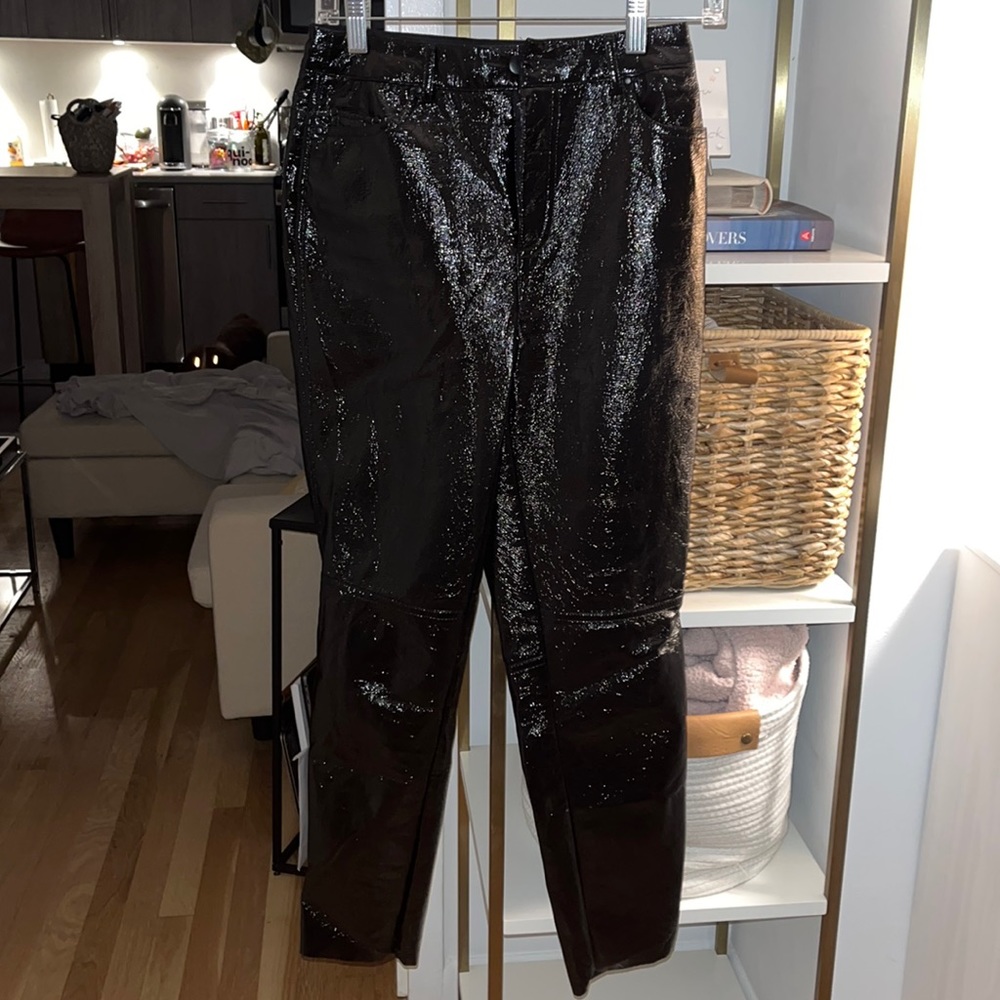 Stradivarius (ASOS) PVC crinkle leather pants